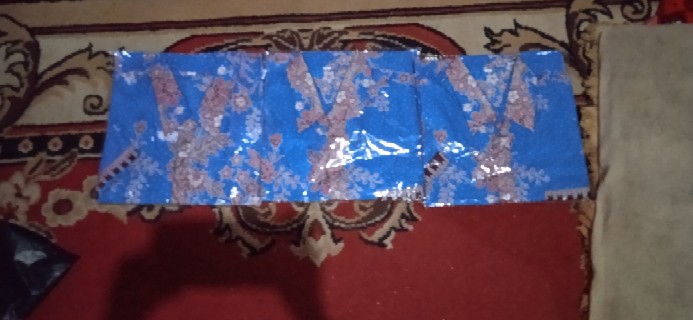 Qnunbatik Batik Keluarga/family Dress Kd Melati Dasar Warna Biru