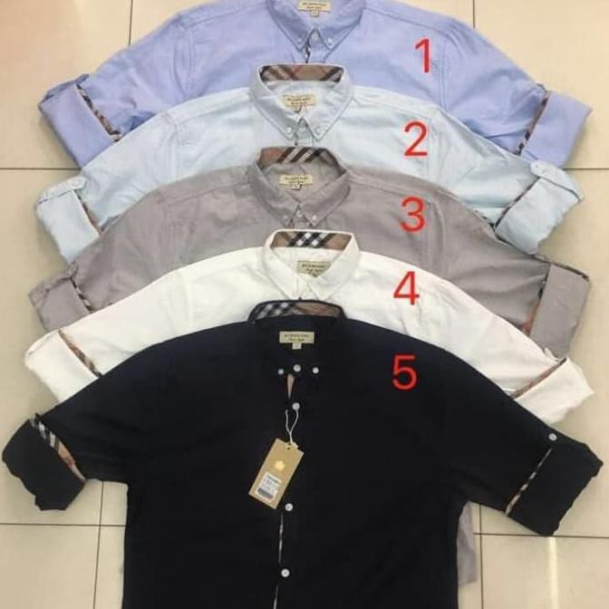 Barang Berkualitas Kemeja Panjang Pria Burberry Premium Quality / K003 DISKON
