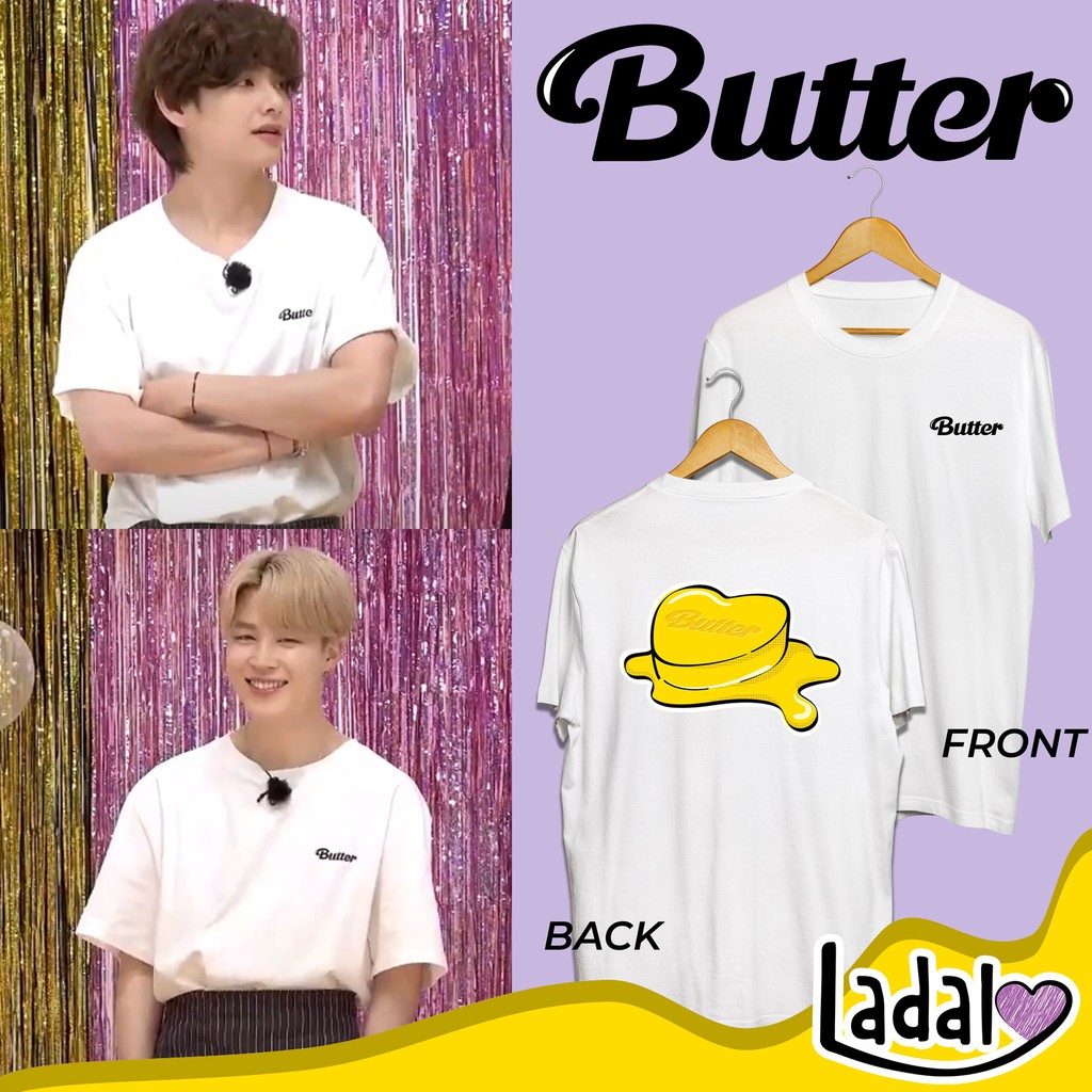BTS BUTTER WHITE TSHIRT  - Baju BTS Butter Taehyung Jin Jimin