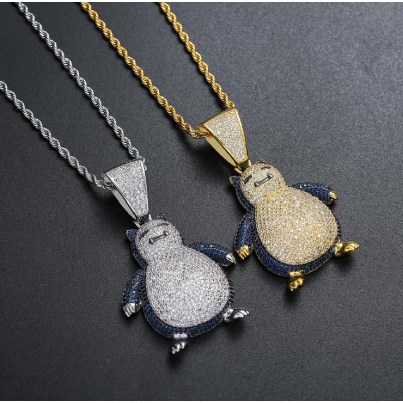 Kalung Liontin anime micro-encrusted zircon Gaya hip hop Untuk Hadiah