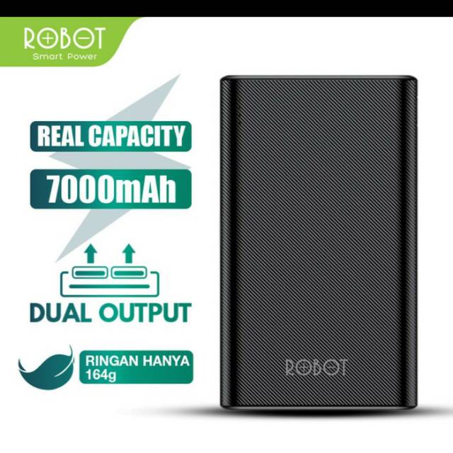 Powerbank Robot RT7500 7000mah Dual Input & Output Real Capacity