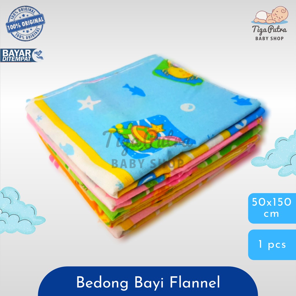 Bedong Bayi Flannel Persegi Panjang Katun Motif