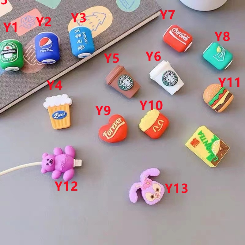 Pelindung Kabel Data / Charger Usb Bentuk Kartun Lucu Untuk Iphone