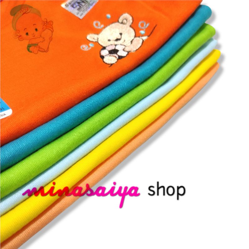 SAMLEO 6 pcs dan 3 pcs Kaos Oblong Bayi SNI Lengan Pendek Polos Warna Uk. S - XL