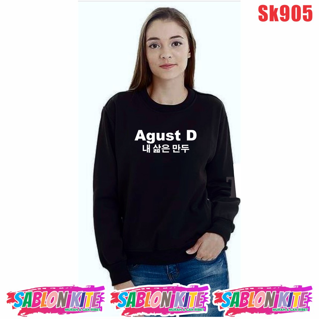 MURAH!!! HOODIE SEWATER AGUST D TULISAN KOREA SK905 UNISEX