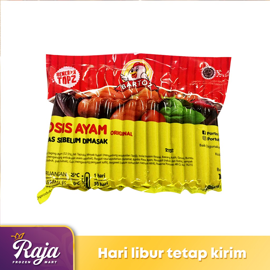 Bartoz Sosis Ayam Ori Long 1kg / Sosis / Frozen Food / Kentang Beku / Makanan Beku