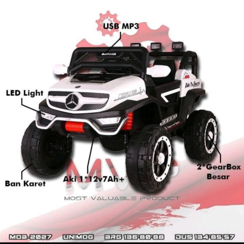 (JNE JTR )Mainan anak mobil aki anak Jumbo mercedes Benz unimog
