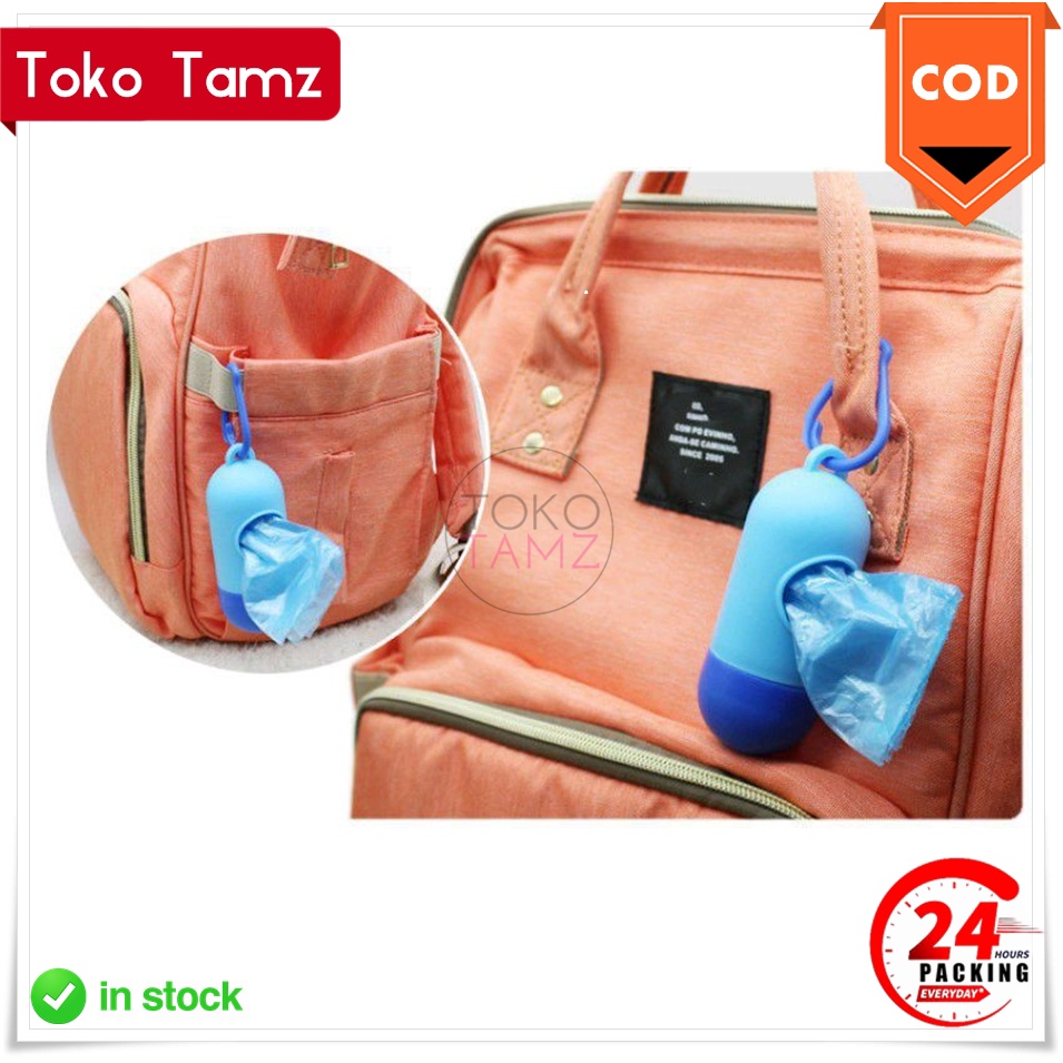 COD MAKASSAR Case + Isi Kantong Plastik Sampah Kapsul Portable Removable Travel Shopee Toko Tamz