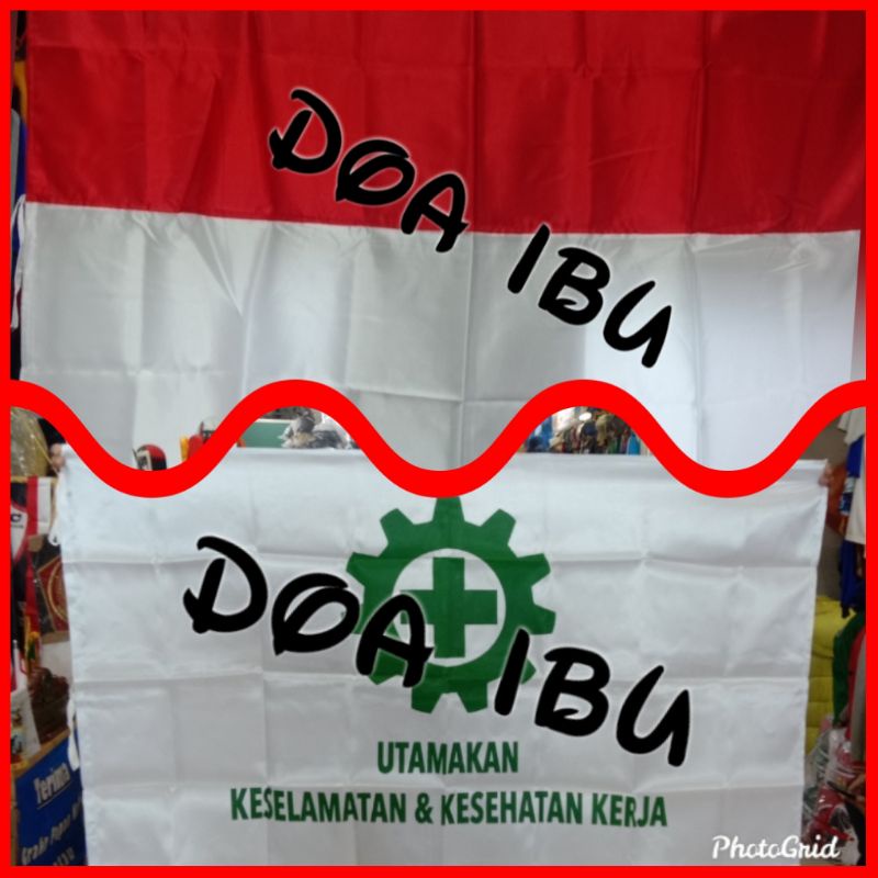 

best seller paket isi 2 bendera merah putih+bendera K3 90cm x 135cm ready stock