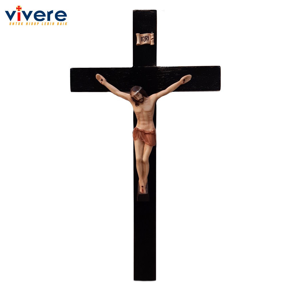 Salib Kayu Yesus  Berwarna