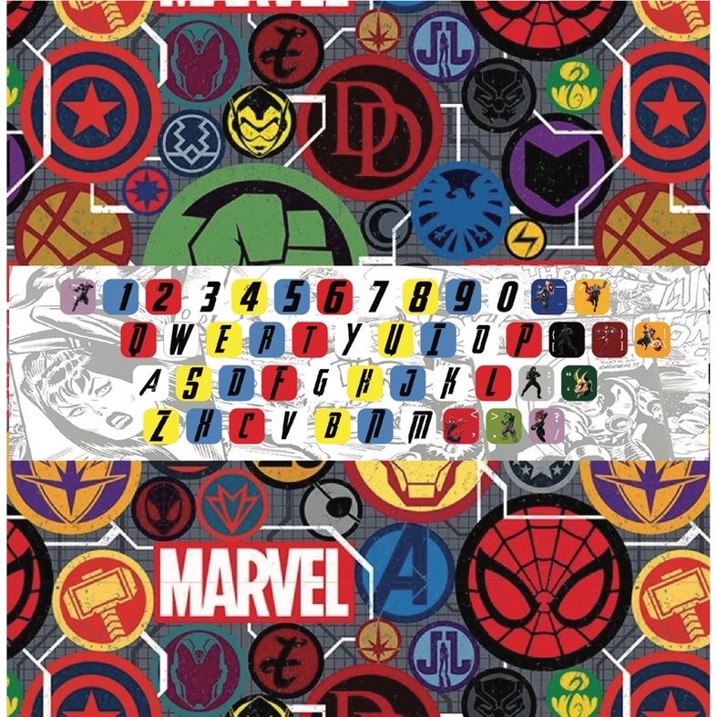 

STICKER KEYBOARD AVENGERS MARVEL ALL SIZE UNTUK SEGALA UKURAN UNIVERSAL VINYL GLOSSY