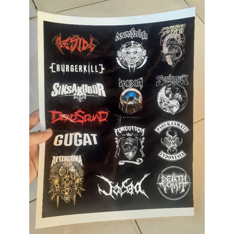 STICKER PACK BAND METAL INDONESIA ISI 14 STICKER GUITAR STICKER BOMB STICKER KOPER STICKER