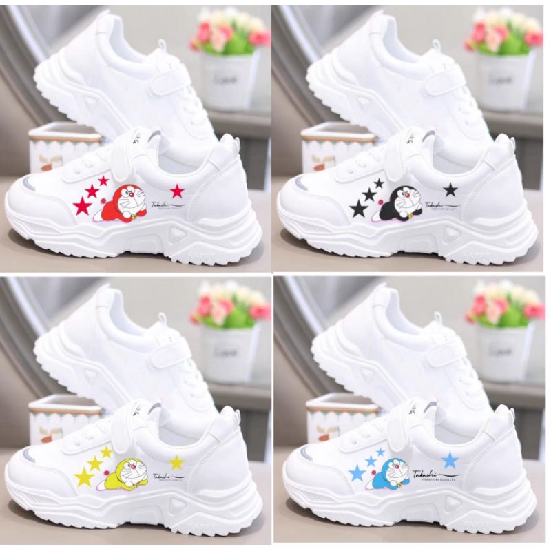 TmO - 8.8 Sale Sepatu wanita fashion sneakers JintuDoremon/sepatu sneakers tali dan repet trendy termurah bisa cod kekinian/sepatu wanita jalan santai trendy/sepatu wanita sneakers santai jalan trendy