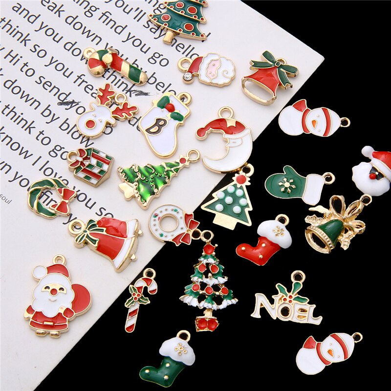 10pcs/lot Random Mix Colorful Animal Christmas Alloy Connectors Charm DIY Necklace Bracelet Jewelry Accessories