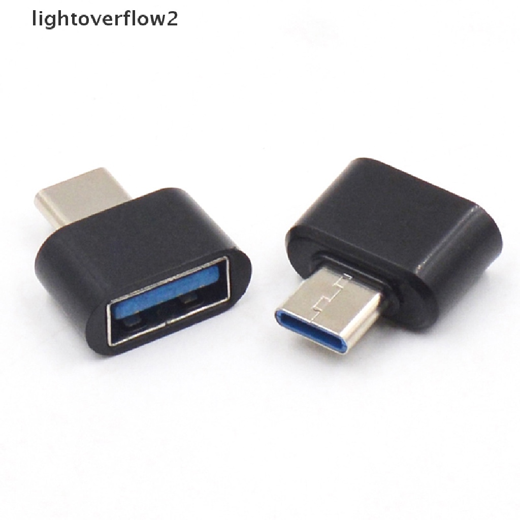 (Light2) 2pcs Adapter Konverter Data Otg Tipe C Male Ke Usb 2.0 Female Untuk Handphone