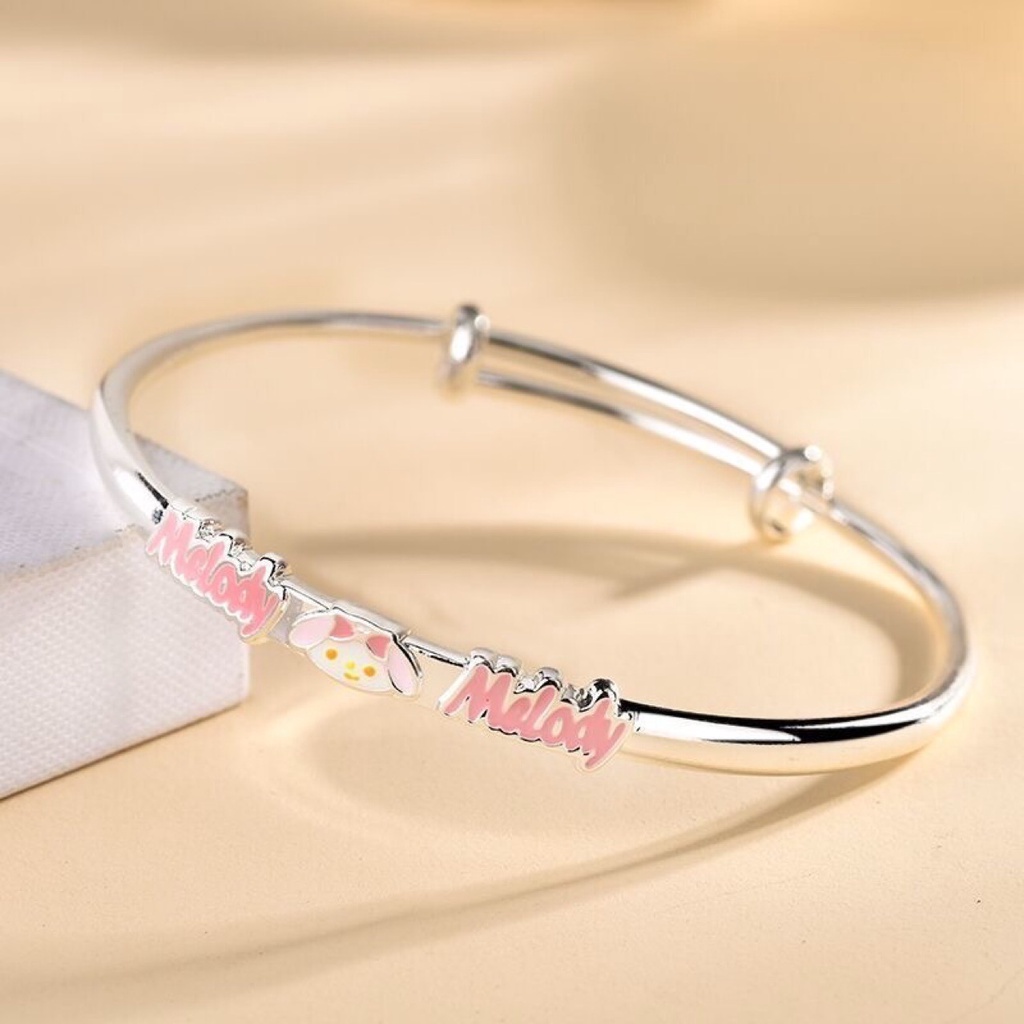 Gelang 925 Silver Adjustable Desain Hello Kitty Untuk Wanita