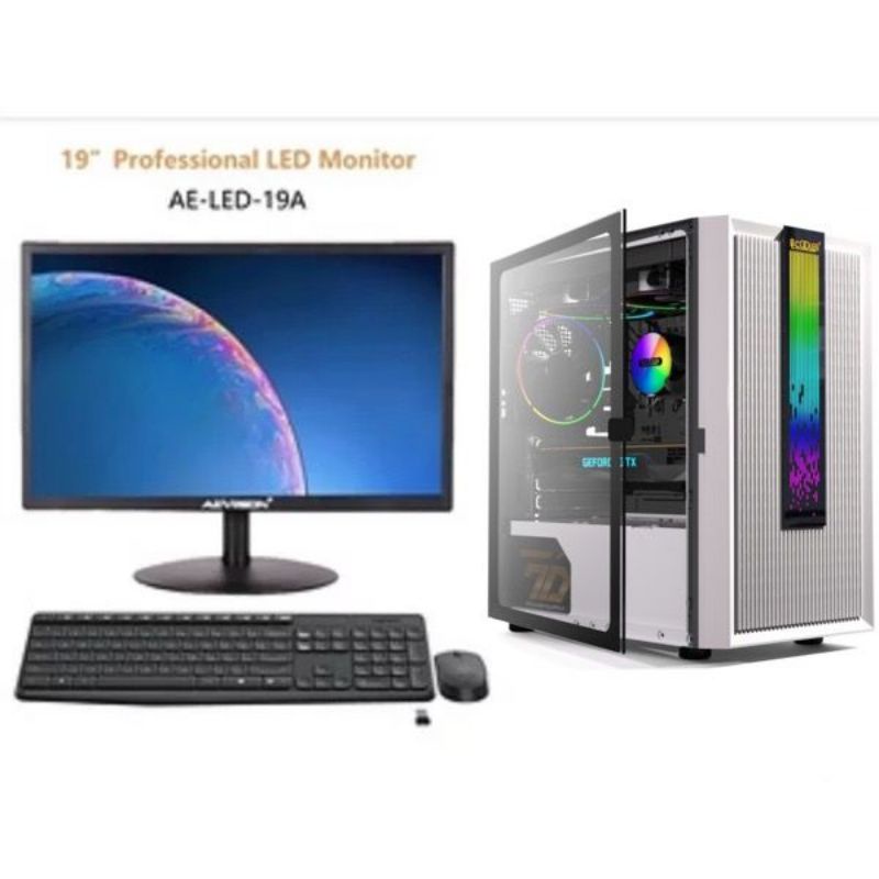 PC Core i7 Led 19 inc Vga 2gb 8Gb FREE SSD 120 Gb keyboard mouse RGB FULLSET SIAP PAKAI