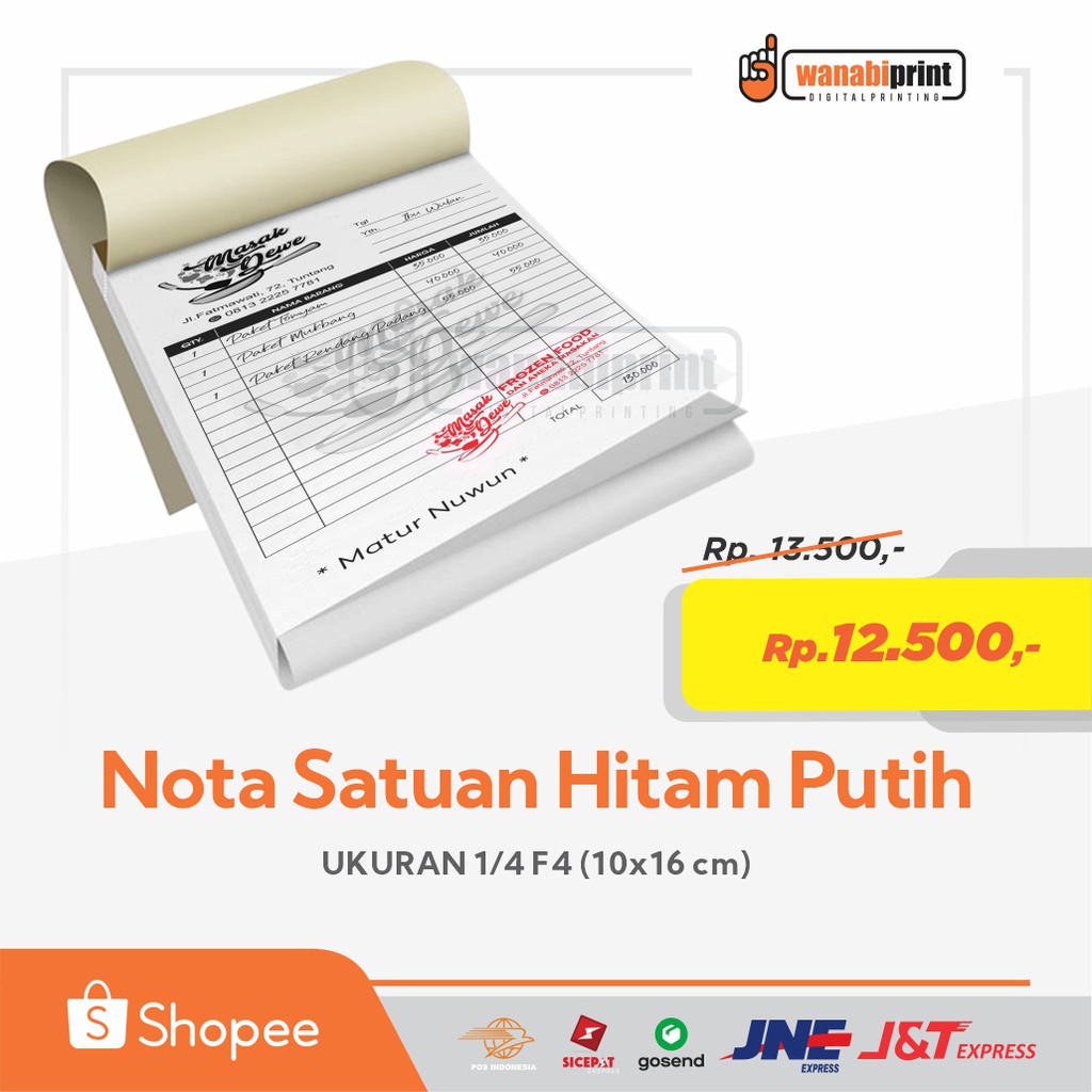 Jual Print Cetak Nota Invoice Kontan Kwitansi Kuitansi Ncr Custom