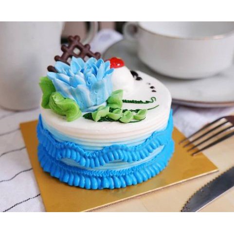 

Kue Ulang Tahun Ultah Black Forest Bunga Biru - Mini Cake