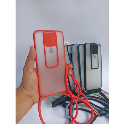 (PAKET) OPPO A5 2020/A9 2020/REALME C15/C12/REALME 7 PRO Case Dove Candy Tutup Lensa Kamera Dengan Tali + Temperred Glass Nero