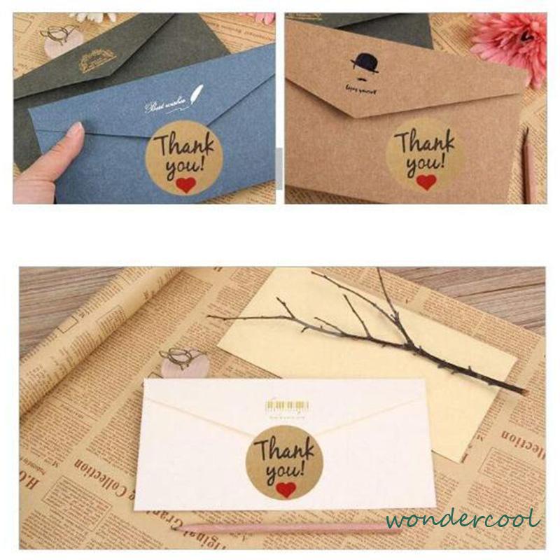 

Terima Kasih Kertas Kraft Bulat Stiker Roll Stiker Cinta Amplop Dekorasi Pernikahan-Won