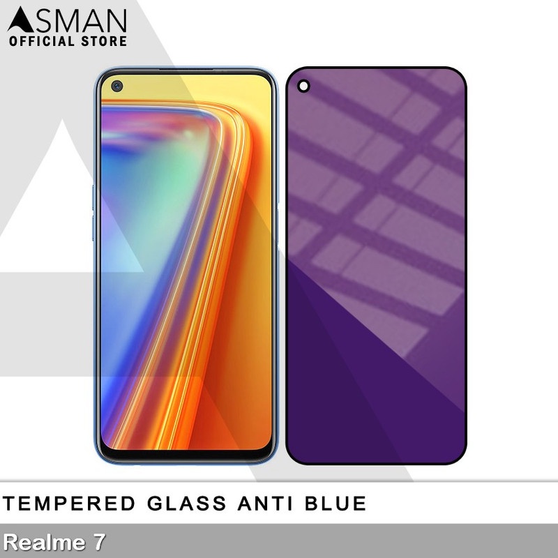 Tempered Glass Blue Light Full Lem Realme 7 Anti Radiasi