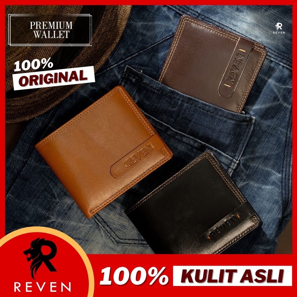 dompet kulit pria dompet lipat kulit asli pria reven premium wallet