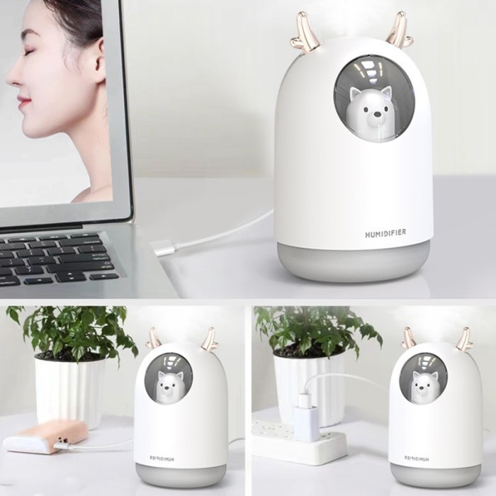 Pet Diffuser Humidifier LED RGB Aroma Essential Oil isi 300ml White