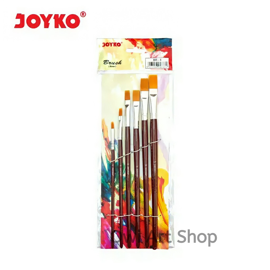 

Kuas Lukis Joyko BR-4 set 6pcs - Joyko Paint Brush BR-4