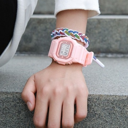 INDOMINI JT031 JAM TANGAN STRAP RUBBER DIGITAL FASHION KOREA STYLE SPORT LED PRIA WANITA IMPORT