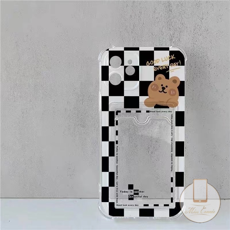 Lovely Bear Dompet Slot Case Redmi 10A 9A A1 9C NFC 10C 10 9 Redmi Note9 Note11 Note10 9Pro 11Pro 10s Pro Max Mi 11 Lite Kartun Card Holder Lucu Anti Jatuh Shockproof Soft Cover