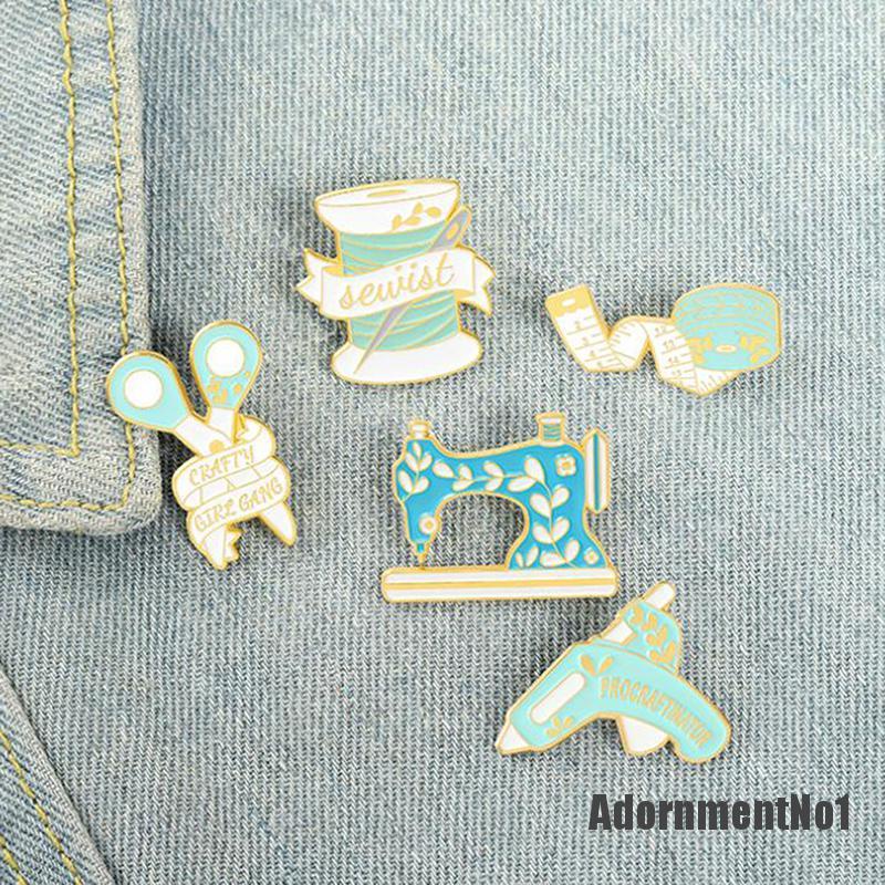 (Adornmentno1) 1pc Bros Pin Enamel Desain Mesin Jahit