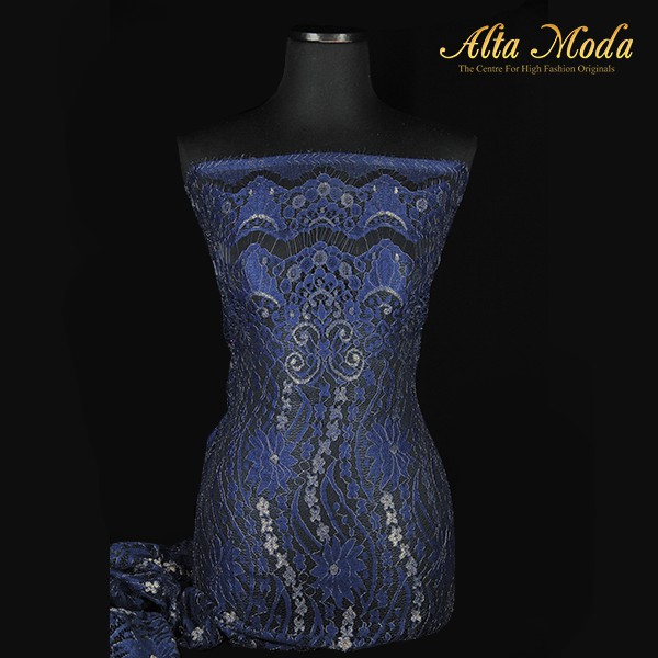 

Alta Moda Brokat Semi Perancis Floral Besar Kecil Biru Dongker (2.5M)