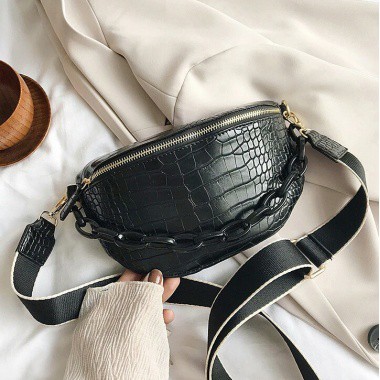 BQ 2857 RISCE TAS WAISTBAG IMPORT WANITA CEWEK PEREMPUAN JAKARTA BATAM RANTAI WARNA