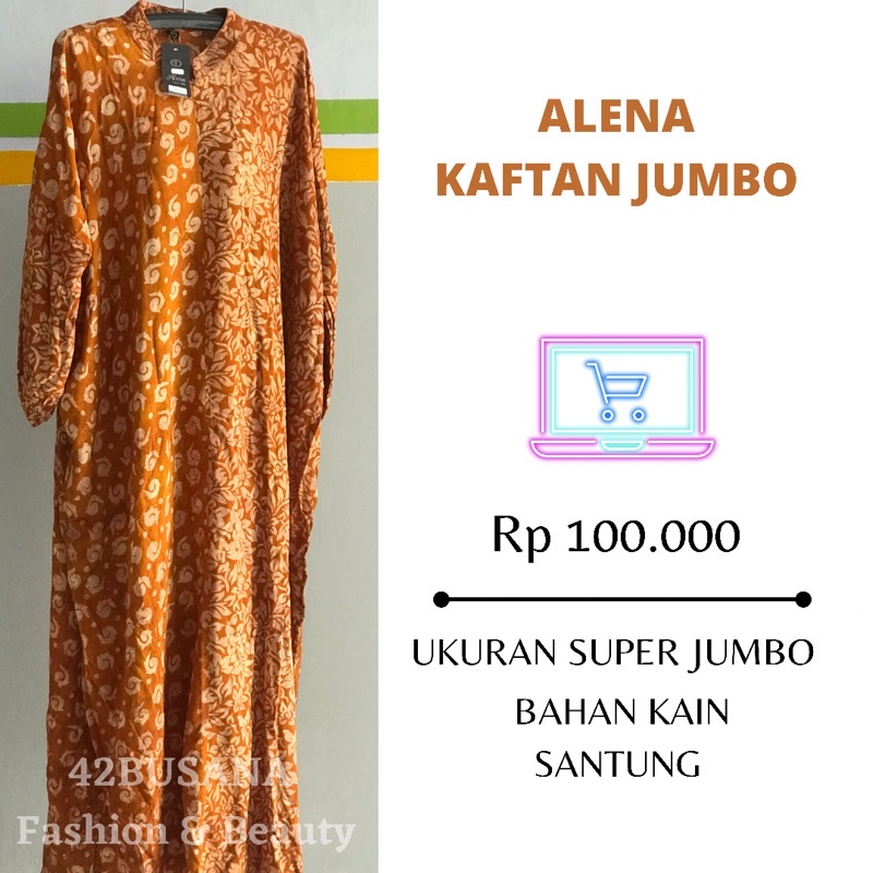 Alena Kaftan Super Jumbo | Batik Asli Pekalongan | Bahan Kain Santung Adem