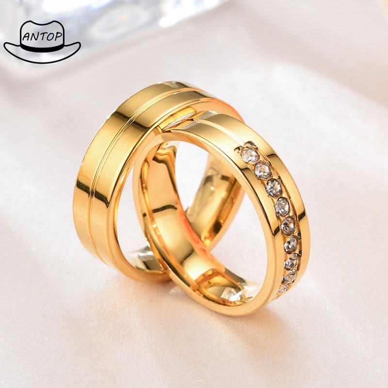 Satu Cincin Pertunangan Cincin Kawin Fashion Korea Untuk Pria Dan Wanita ANTOP