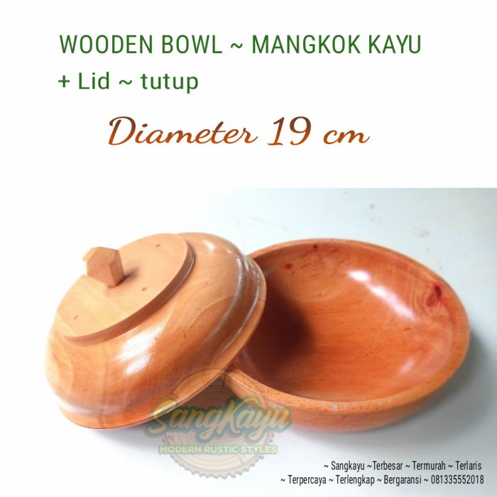 Mangkok kayu Mangkuk kayu + tutup wooden bowl with lid unik