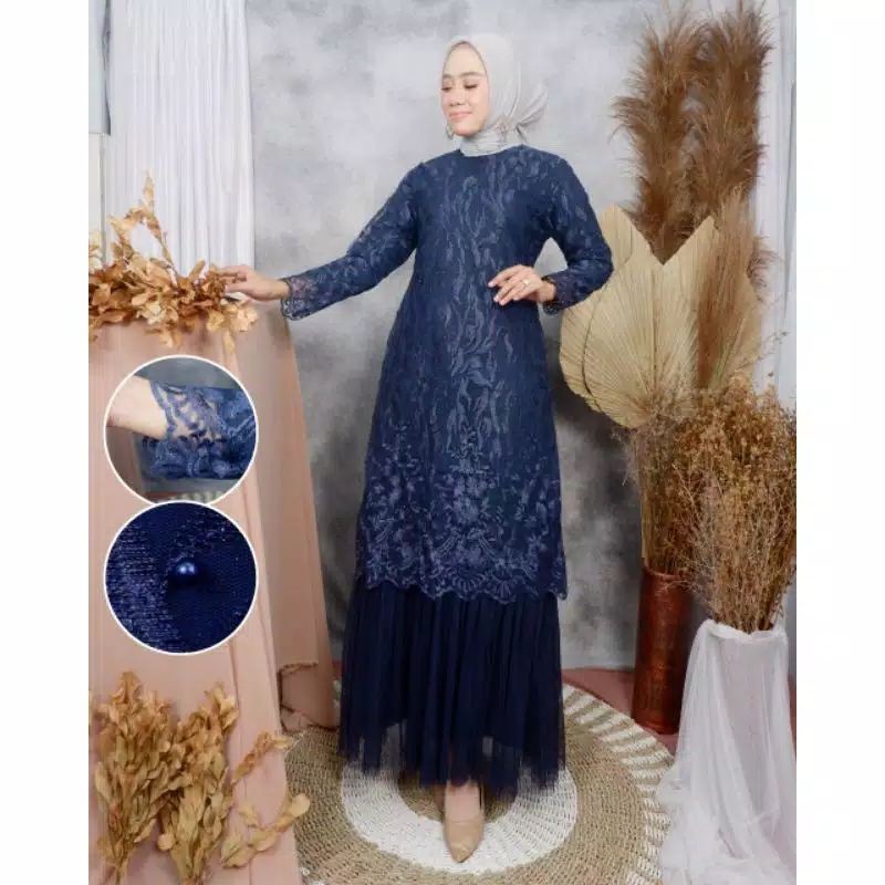 Kebaya modern dress tulle tessa / kebaya wisuda / kebaya muslim / gamis modern