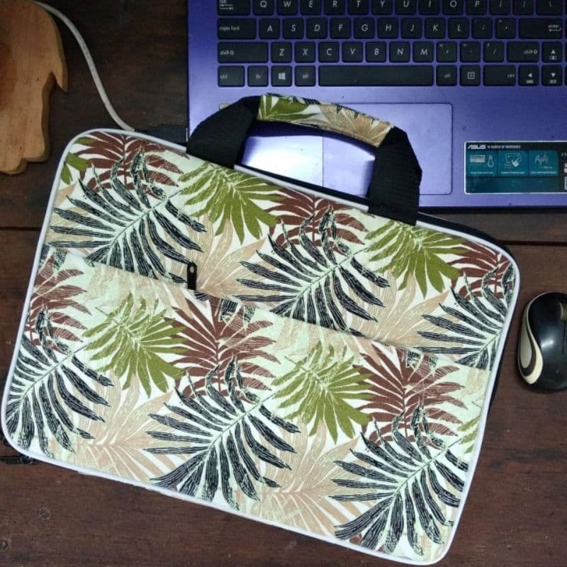 COD Tas laptop / tempat laptop GROSIR bahan kanvas motif terbaru (37x27cm) 14 in