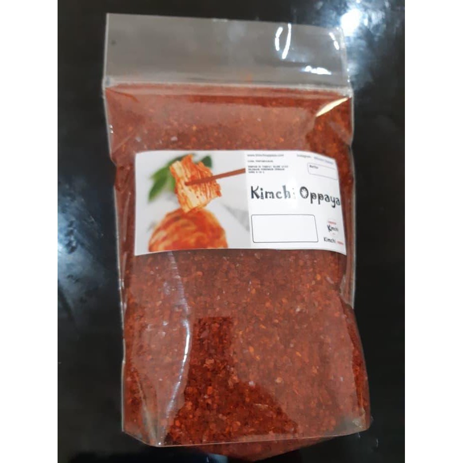 

HABISIN STOCK REPACKING GOCHUGARU 500 GRAM BUBUK CABE KOREA BAHAN BAKU KIMCHI GROSIR
