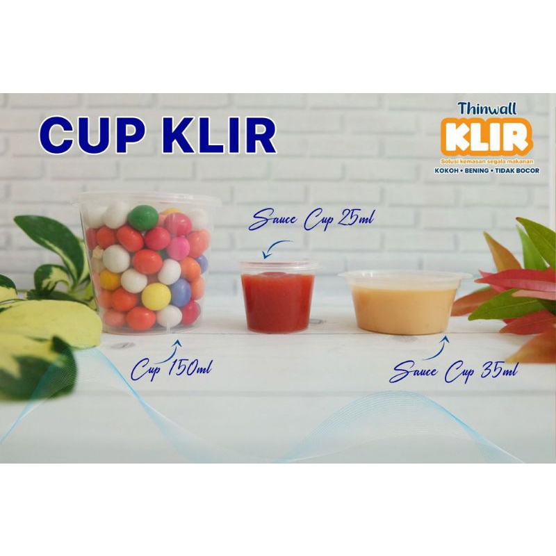 Thinwall Cup Puding Bening 150ml Klir (25 Pcs) Tempat Selai Gelas Eskrim Slime Sambal Puyo