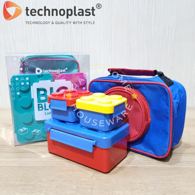 Technoplast Big Block Lunch Box Set/Tempat Makan Set Big Block + Tas