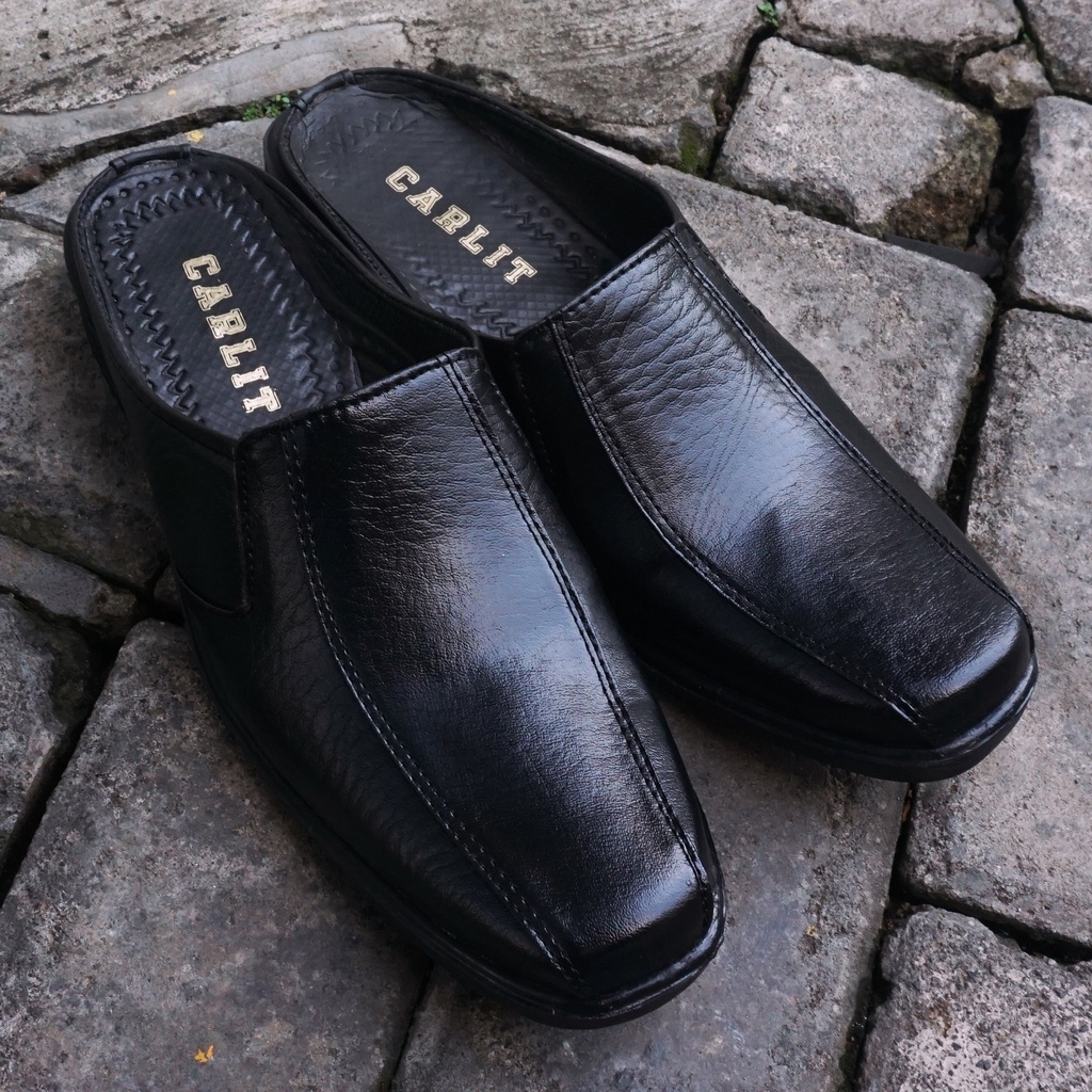 Sandal Selop Pria Sepatu Selop Pantofel Slop Kulit Sintetis Cocok Untuk Acara Formal Maupun Santai MDT 07