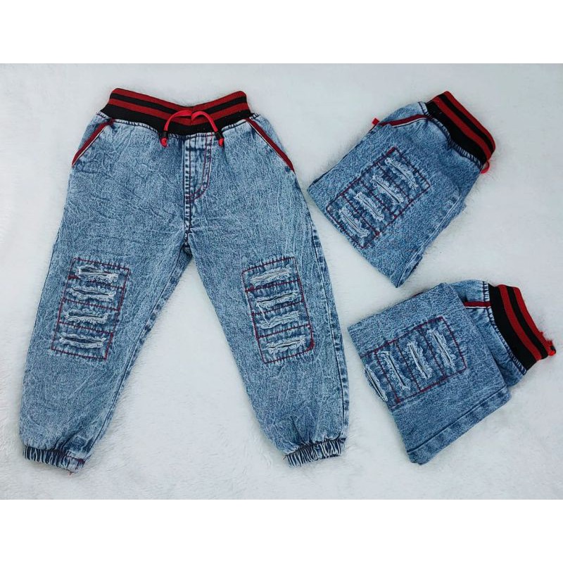 CELANA JOGGER ANAK PINGGANG KARET 1-5Tahun Jeans Joger Anak termurah JOGGER ANAK JEANS ANAK BISA COD