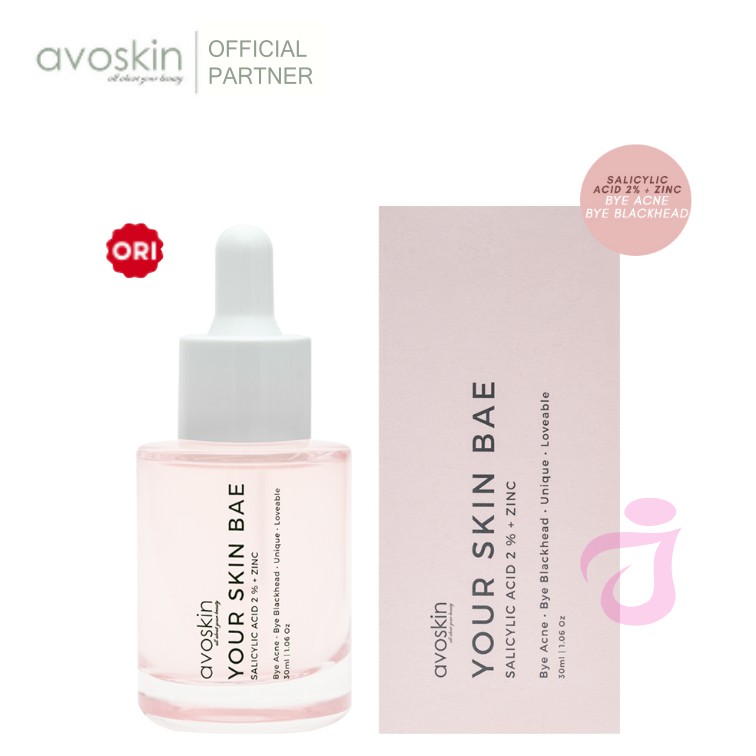 AVOSKIN YOUR SKIN BAE SALICYLIC ACID 2% + ZINC Serum exfoliator angkat sel kulit mati sumber jerawat