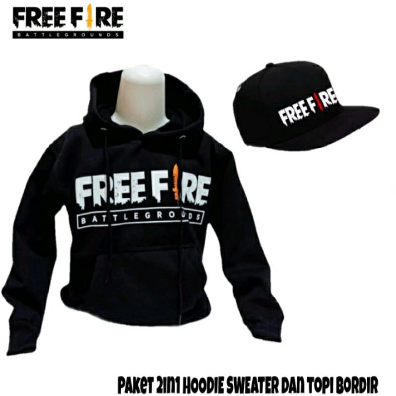 FREEFIRE Jaket Hoodie anak jaket switer hangat free topi/jam tangan digital