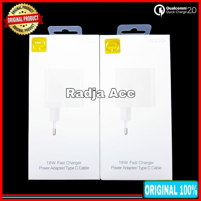 Charger oppo Reno4 F A33 A53 Original 100% Fast Charging18 Watt USB C