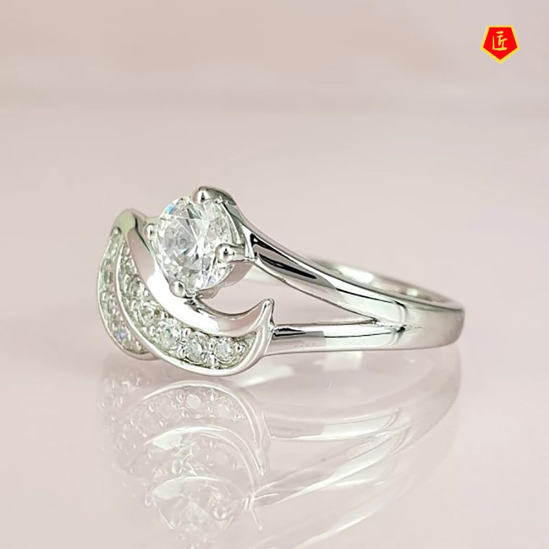 [Ready Stock]New Fashion Angel Wings Micro Inlaid with Diamond Ring