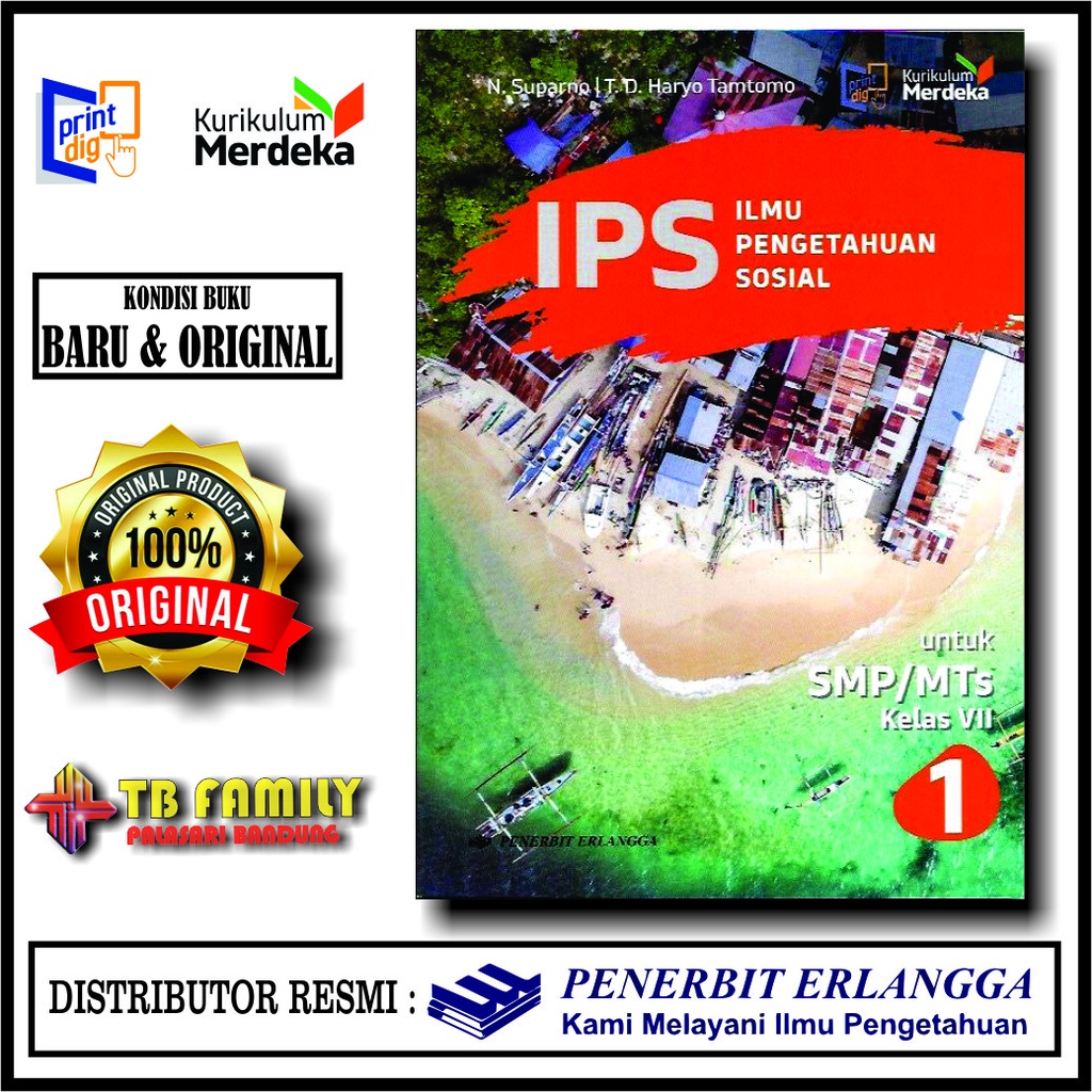 Jual Buku Ips Smp Kelas 7 Kurmer Kurikulum Merdeka Penerbit Erlangga