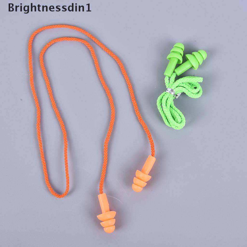 (Brightnessdin1) Earplugs / Penyumbat Telinga Bahan Silikon Untuk Berenang